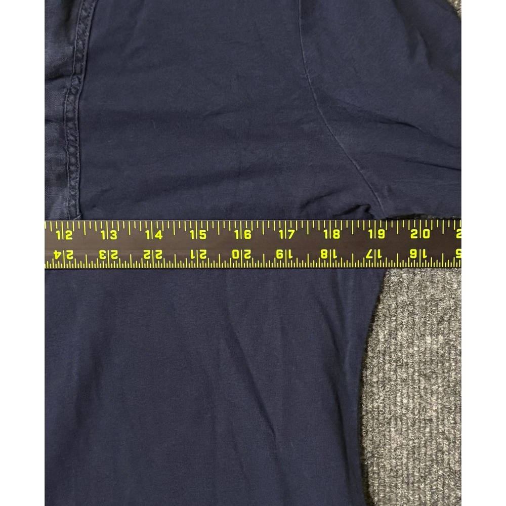 Lauren Ralph Lauren Womens Large Shirt Navy Blue Split Neck 3/4 Sleeve Cotton - Picture 5 of 5